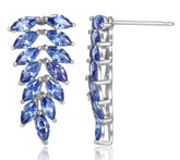 Diamonique Simulated Tanzanite Dangle Earrings, Sterling Silver